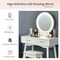 White MDF Rubberwood Vanity Table Set with LED Mirror, Drawers and Stool